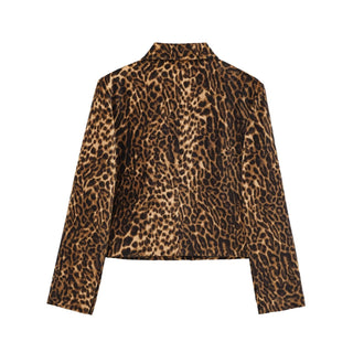 Chic Leopard Print Tailored Blazer
