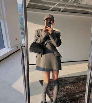 Oversized Wool Blazer Dress with Pockets