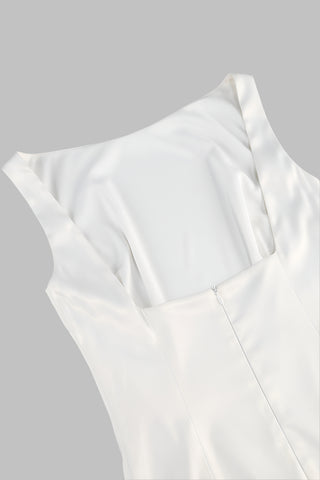 Elegant Satin Mini Dress with Ruffle Hem