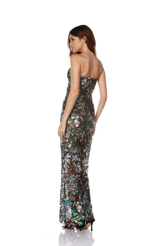 Strapless Sequin Hollow Long Dress