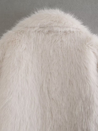 Midi Faux Fur Coat - Luxurious Warmth and Elegance