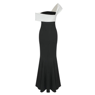 Monochrome Elegance Bandage Long Dress