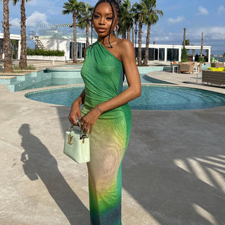 Summer Radiance One Shoulder Long Dress
