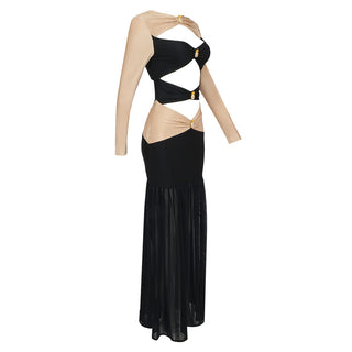 Luna Chic Backless Long Sleeve Long Dress