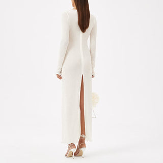 Blooming V Neck Long Sleeve Flower Dress