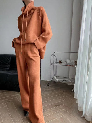 Cozy Knit Set - Oversized Sweater Top & Wide Leg Pants