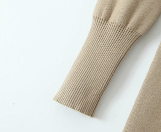 Long Sleeve Knitted Mini Dress with Slit