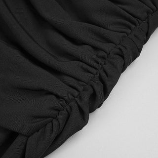 Chic Sheer Ruched Two-Piece Set - Elegant Long Sleeve Top & Flared Pants Combo