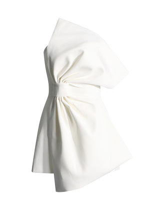 Elegant Strapless Asymmetric Bow Top