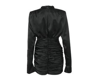 Ray Satin High Neck Mini Dress