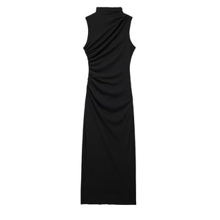 Chic High Neck Sleeveless Long Dress