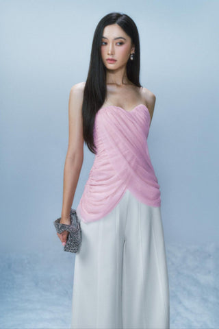 Celeste Tulle Crossover Strapless Top