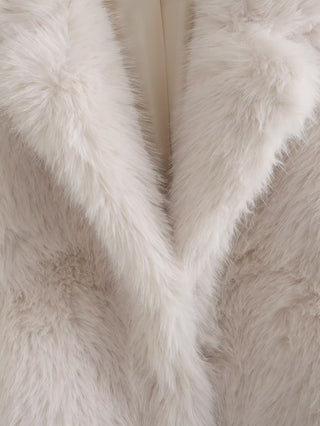 Midi Faux Fur Coat - Luxurious Warmth and Elegance