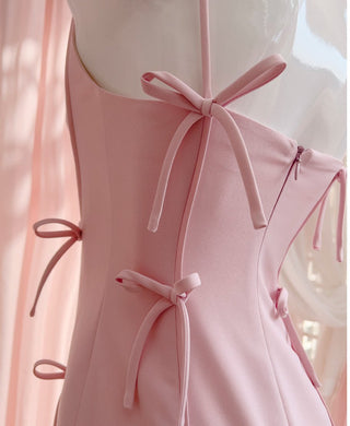 Blush Bow Sleeveless Long Dress