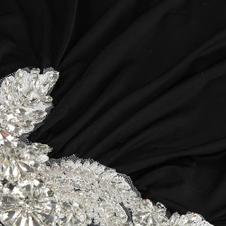 Embellished Diamond Slit  Long Dress