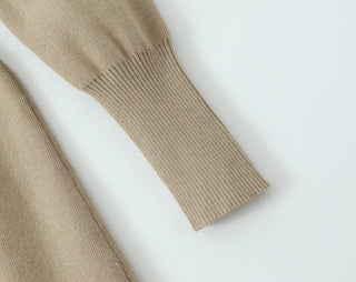 Long Sleeve Knitted Mini Dress with Slit