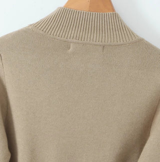 Long Sleeve Knitted Mini Dress with Slit