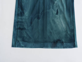 Jodi  Marble Print High Neck Mesh Long Dress