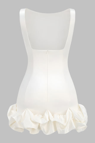 Elegant Satin Mini Dress with Ruffle Hem