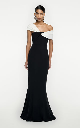 Monochrome Elegance Bandage Long Dress