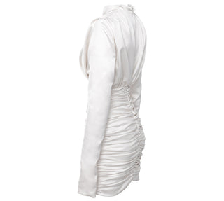 Ray Satin High Neck Mini Dress