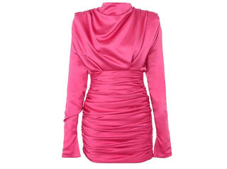 Ray Satin High Neck Mini Dress