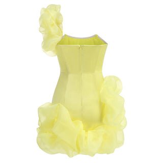 Sunlit Ruffle One Shoulder Mini Dress