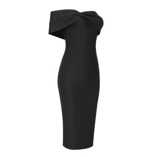 Elegant One Shoulder Bandage Long Midi Dress