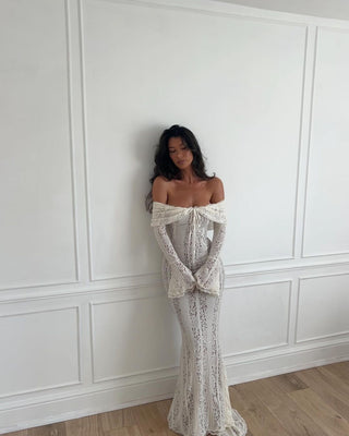 Mermade Dream Off shoulder Long Dress