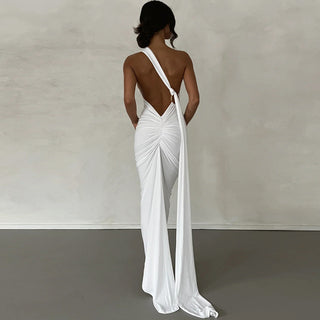 Brenna Off-Shoulder Backless Long Dress