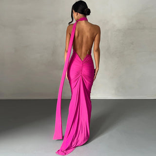 Brenna Off-Shoulder Backless Long Dress