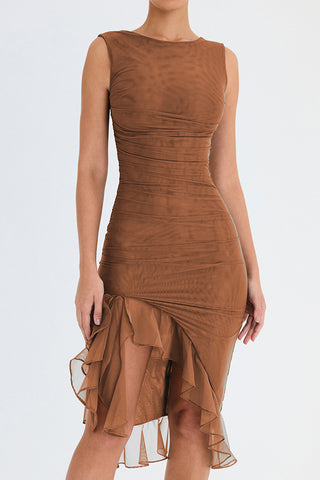 Robin Backless Rushes Midi dress