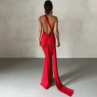 Brenna Off-Shoulder Backless Long Dress