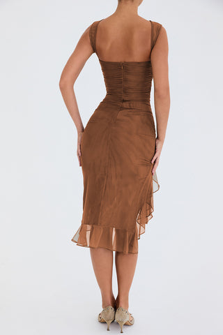 Robin Backless Rushes Midi dress