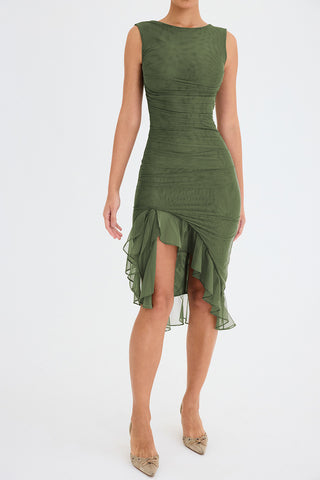 Robin Backless Rushes Midi dress
