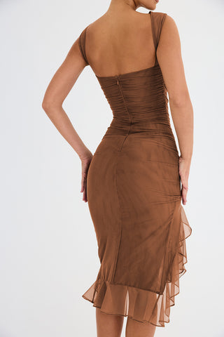 Robin Backless Rushes Midi dress