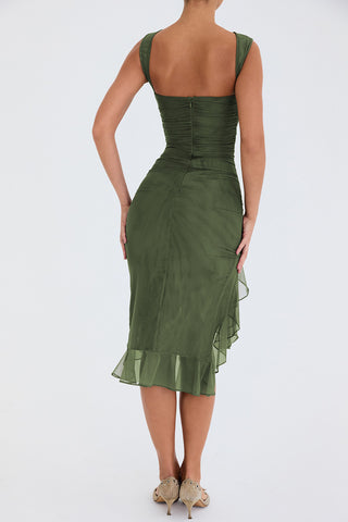 Robin Backless Rushes Midi dress