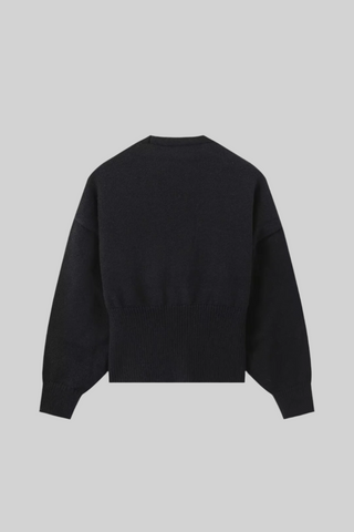 V-Neck Gold Button Long Sleeve Short Knitted Sweater