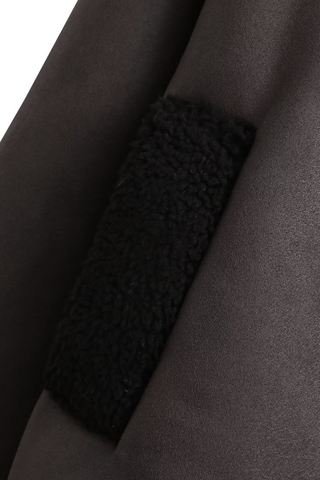 Faux Leather Shearling Oversized Coat
