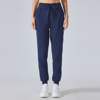 High-Waist Casual Sweatpants with Fleece Lining