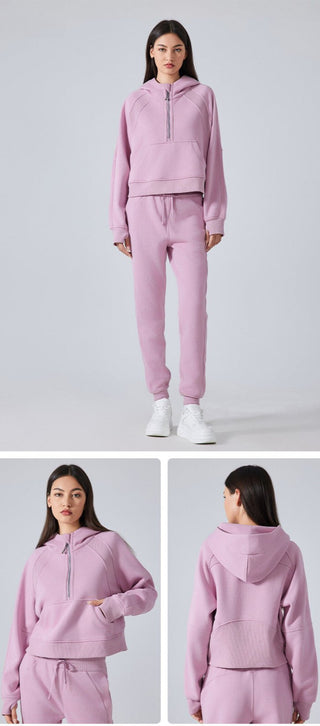 Loose Fit Half-Zip Fleece Sports Sweater