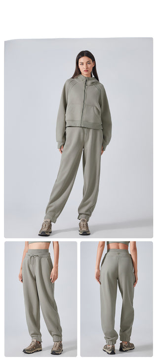 High-Waist Loose Casual Fleece Sweatpants
