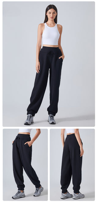 High-Waist Loose Casual Fleece Sweatpants