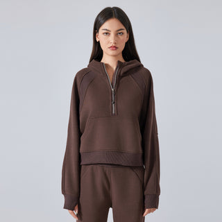 Loose Fit Half-Zip Fleece Sports Sweater