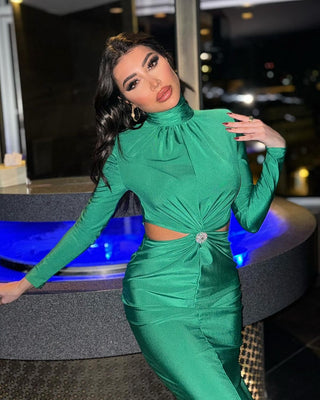 Elegance Backless Satin Long Dress