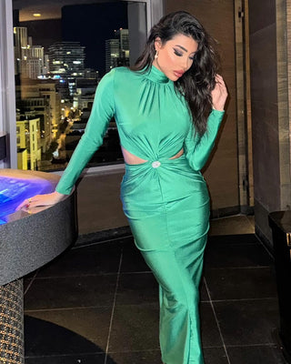 Elegance Backless Satin Long Dress