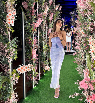 Marbella One Shoulder Mesh Long Dress