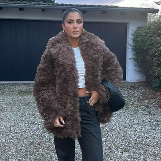 Chic Oversized Faux Fur Coat