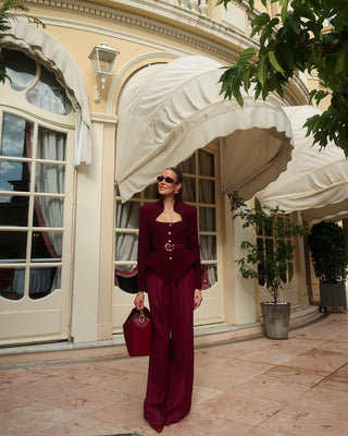 Elegant High-End Woven Long Sleeve Suit Jacket with Statement Buttons