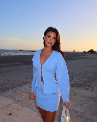 Brushed Knit Loose Sleeve Knitted Jacket